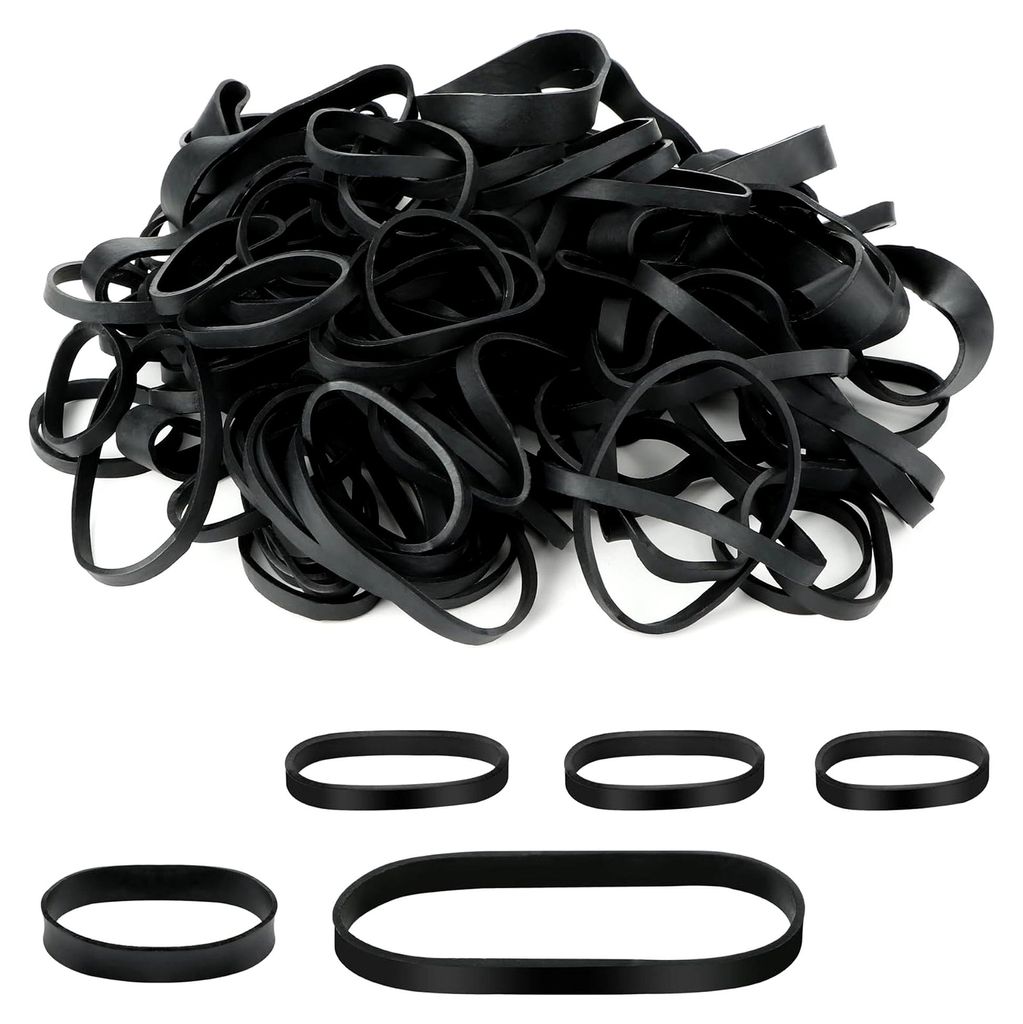 100 Stück Gummibänder in 5 Größen (5/6/8/9/12 cm) – UV-, Hitze- und Kältebeständige Elastische Gummiringe für Camping, Survival und Hausha...