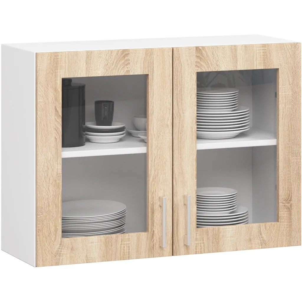 Akord Vetrina Lima Bianco/Rovere Sonoma 80X31X58 Cm