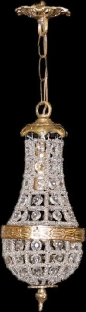 Suspension décorative baroque cristal or pour salon et salle à manger