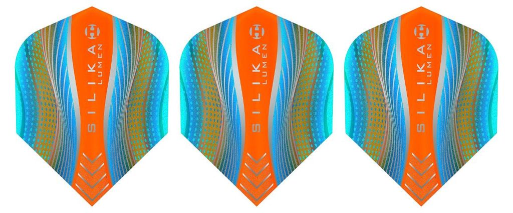 Harrows - Dart Flights "Silica Lumen" 3er-Pack PP4727 (Einheitsgröße) (Orange/Blau)