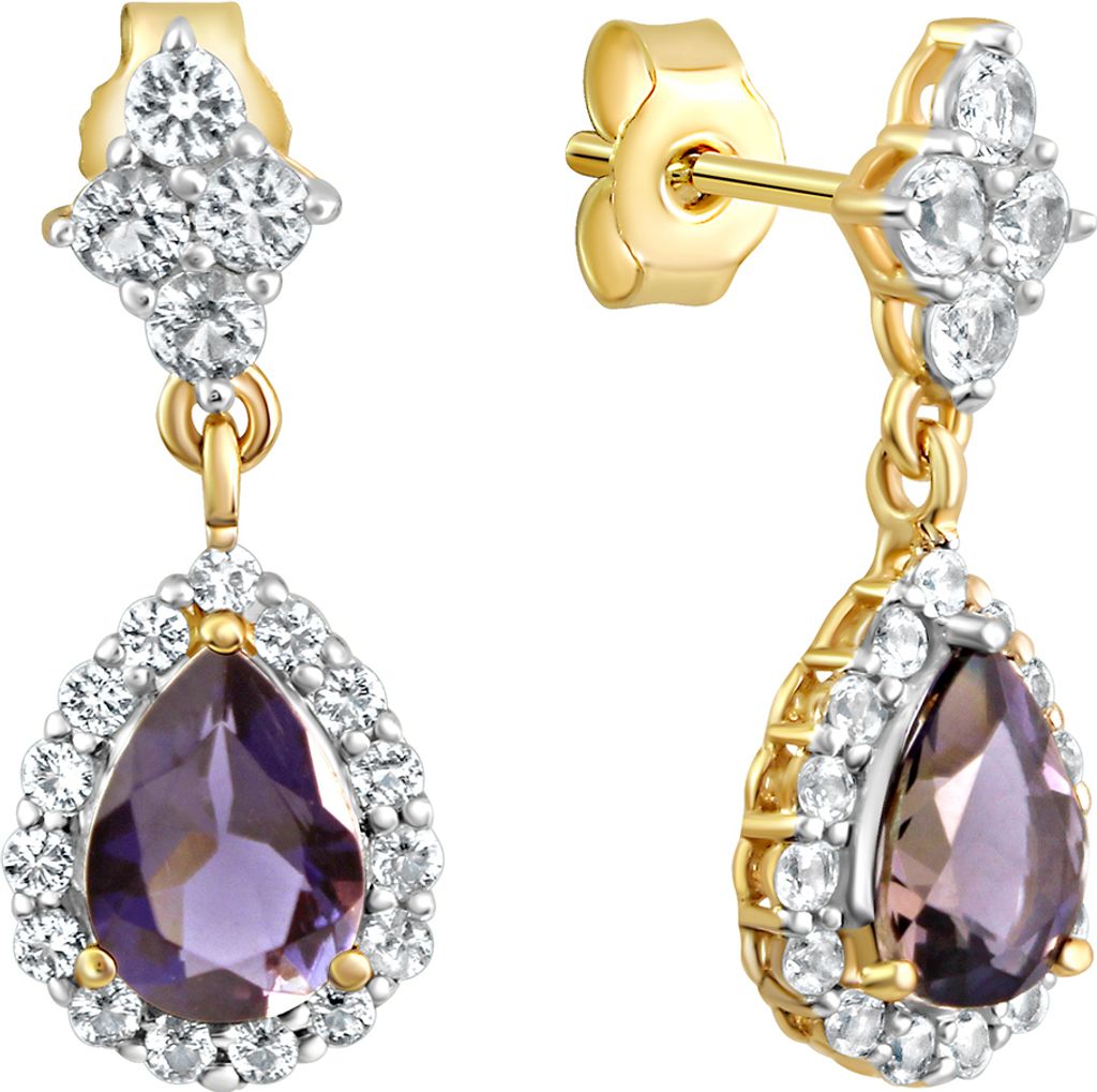 Fascination by Ellen K. Ohrringe 585/- Gold 2,3cm gelb Iolith lila 273320038-1