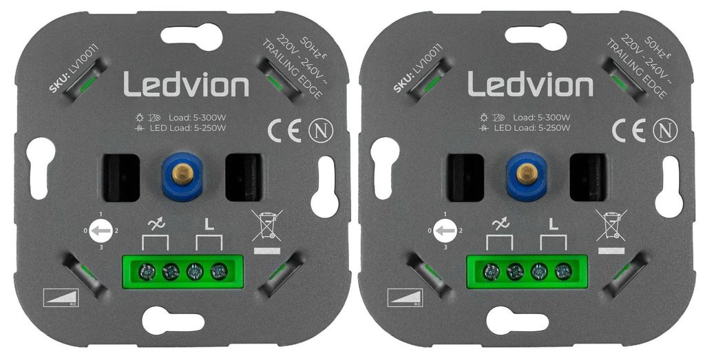 Ledvion 2er Set LED Dimmer Schalter 250W 240V ohne Produktbild 