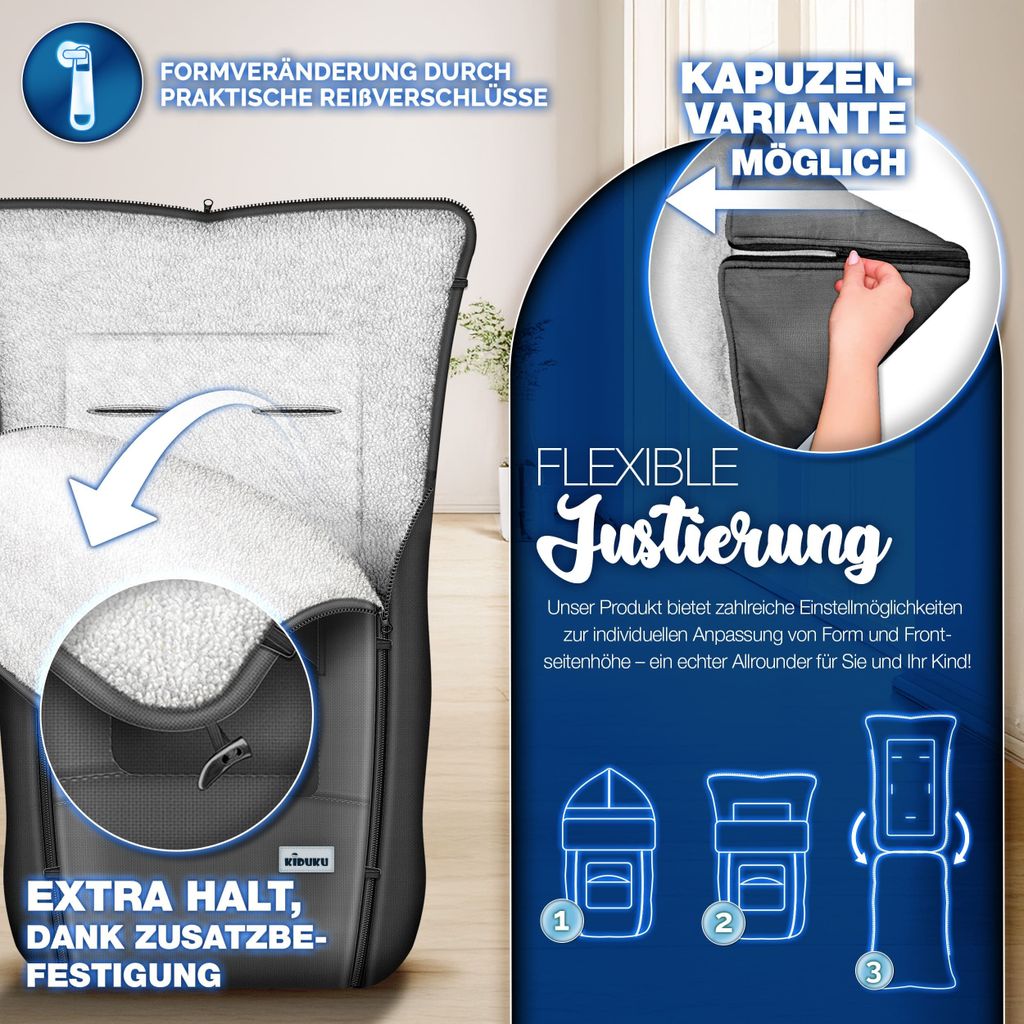 KIDUKU® Babyfußsack Baby Winterfußsack Kinderfußsack Produktbild 6