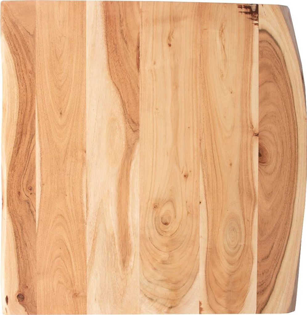 Tischplatte 60x60 cm Toni, Holzplatte Akazienholz massiv + naturfarben + lackiert, Baumkanten-Platte für Heimwerker, Arbeitsplatten, Tische & Fens...