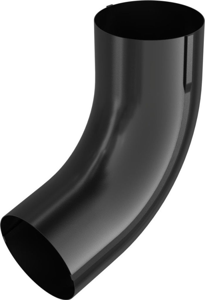 BRYZA Fallrohrbogen 72° verzinkt Ø 90 mm, Schwarz RAL 9005