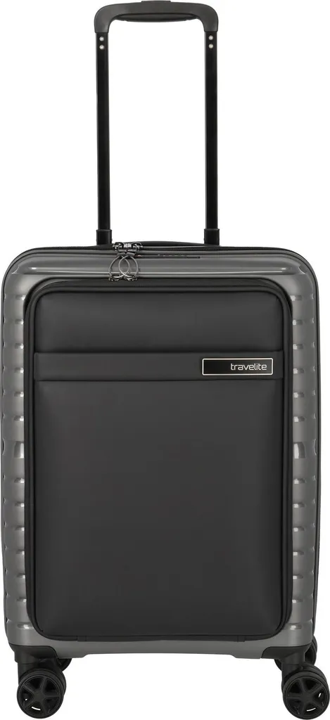 Travelite Trient Trolley 4W Anthrazit: Valigia con Tasca Frontale Porta Laptop