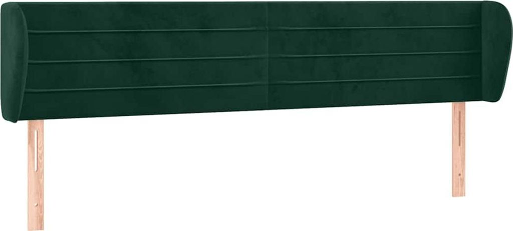 vidaXL Kopfteil mit Ohren Dunkelgrün 163x23x78/88 cm Samt