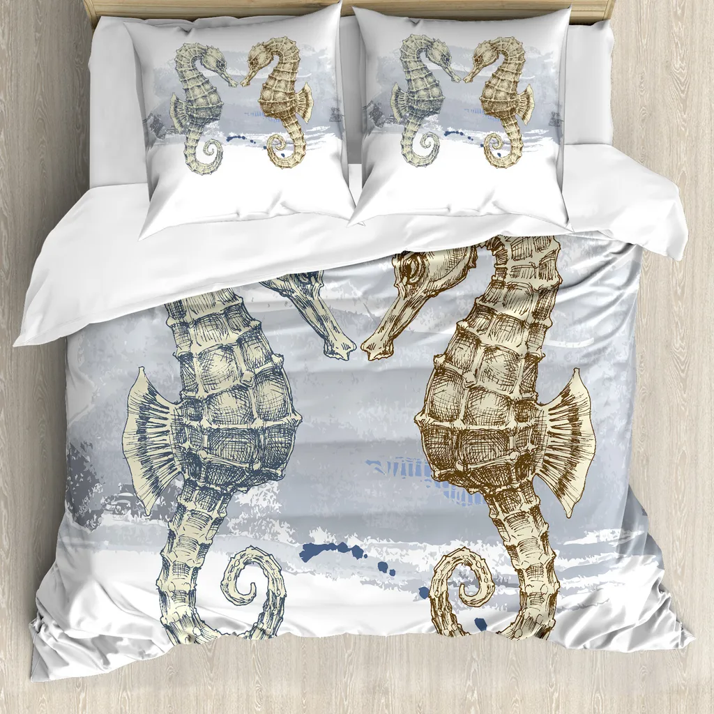 ABAKUHAUS Set Letto Antiacaro Cavallucci Marini - Matrimoniale