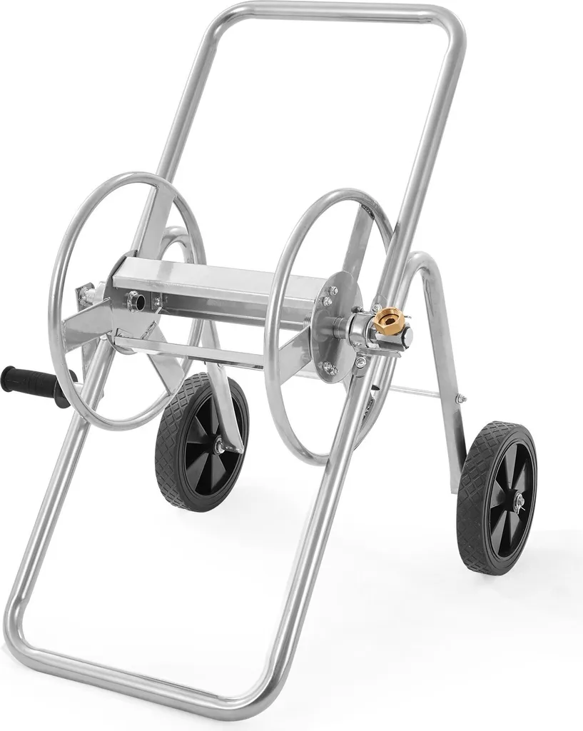 Avvolgitubo Professionale 175ft con Ruote: Carrello Acciaio Giardino