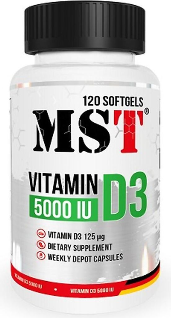 MST - Vitamin D3 5000IU 120 Softgels Produktbild 