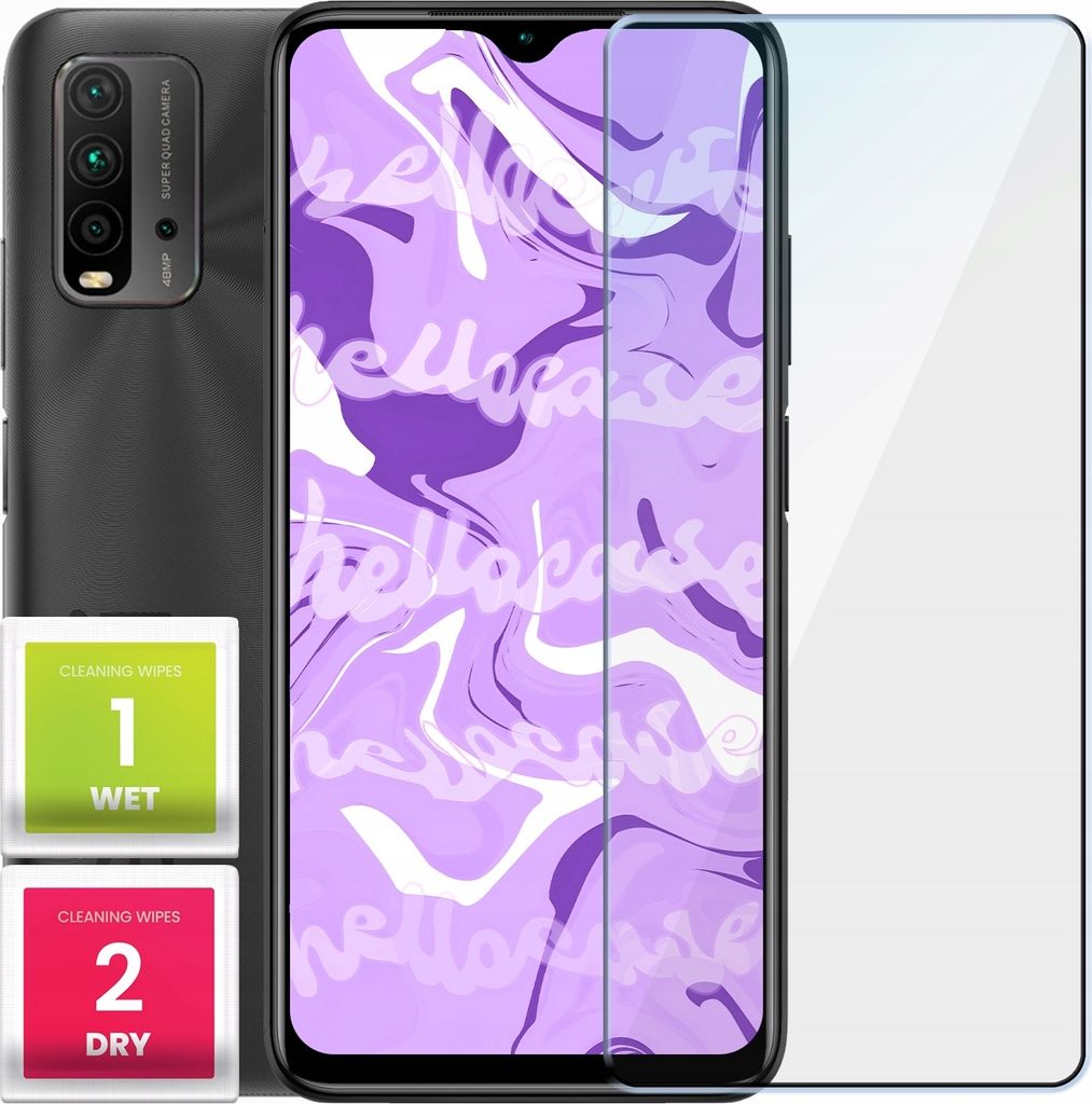 Glas für XIAOMI REDMI 9T Panzerglas Panzerfolie Schutzglasfolie Displayschutzglas Echt Glas Schutz Folie Display Glasfolie 9H HELLOCASE