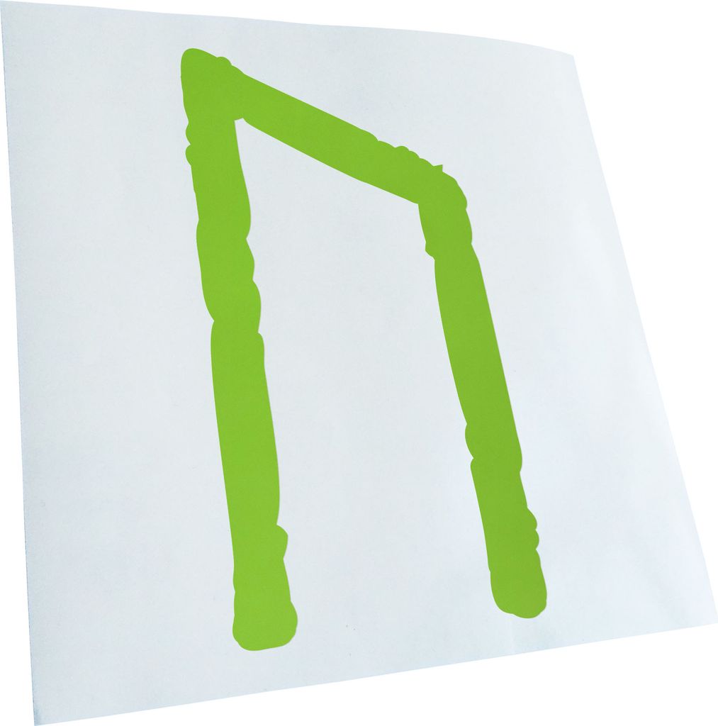 Kiwistar - Autoaufkleber - Futhark URUZ Rune - Neon Matt - Aufkleber für Auto Kfz Fahrrad, LKW, Truck Mofa