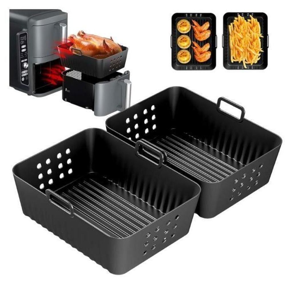 2er-Pack Silikon-Formen für Doppel-Heißluftfritteusen, Zubehör für Heißluftfritteusen-Gerichte, Küchenutensilien, yd