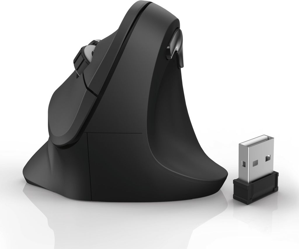 Hama Vertikale ergonomische Funkmaus EMW-500, Schwarz