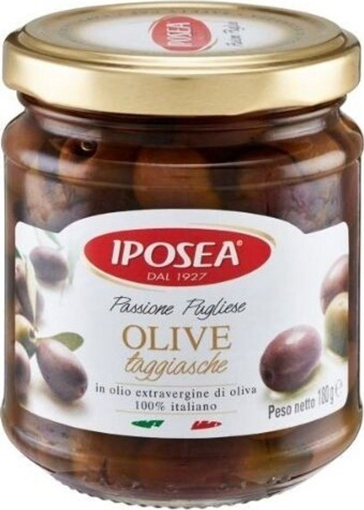 Entsteinte Taggiasche-Oliven in Olivenöl 180g - Iposea Produktbild 