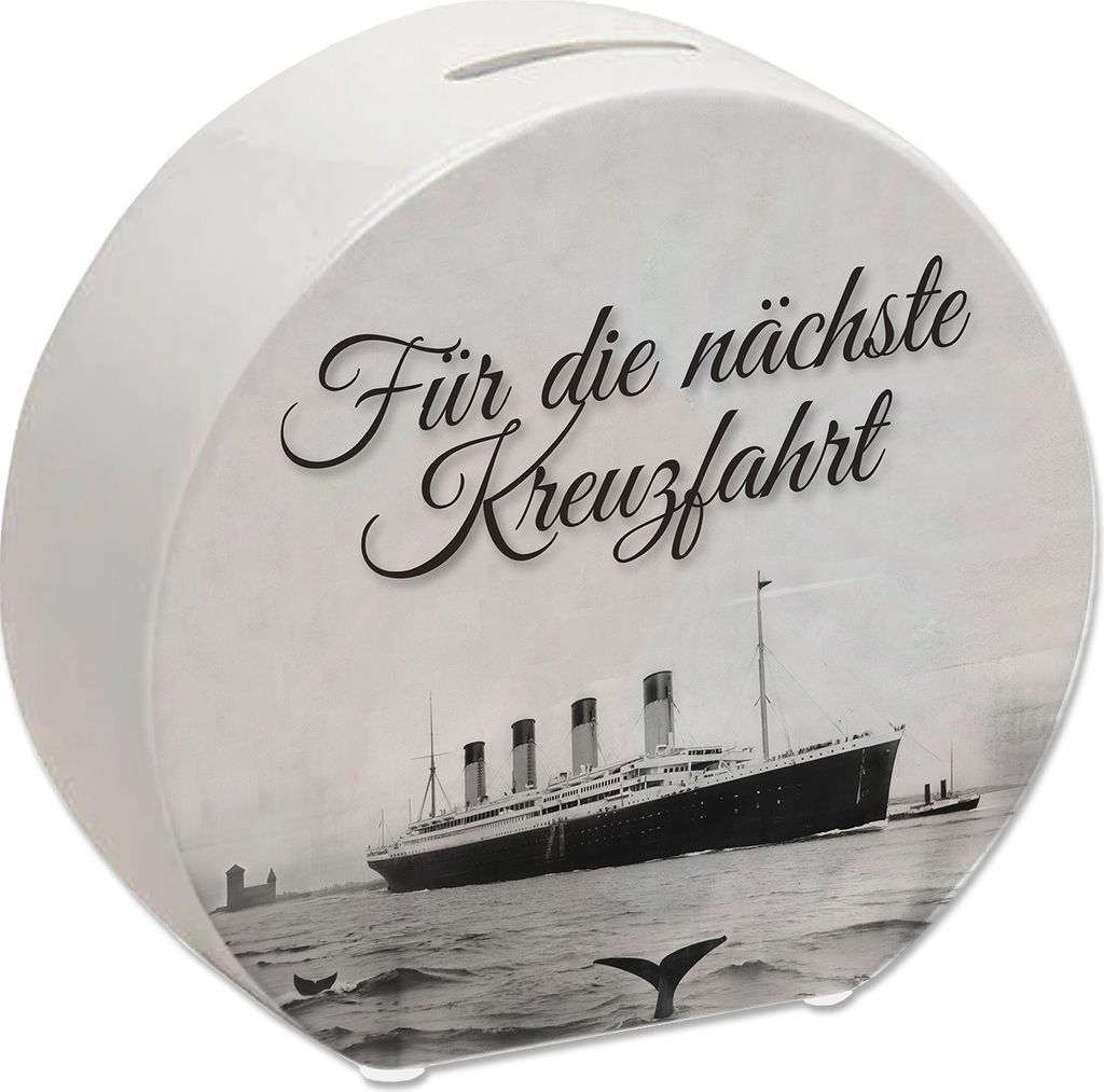 Für die nächste Kreuzfahrt Spardose mit Titanic-Motiv