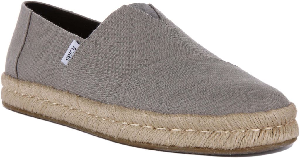 Toms Alpargata Rope 2.0 Herren Recycelte Baumwolle Espadrille Turnschuhe Grau – 12 Großbritannien - 46 EU - 13 US / Grau