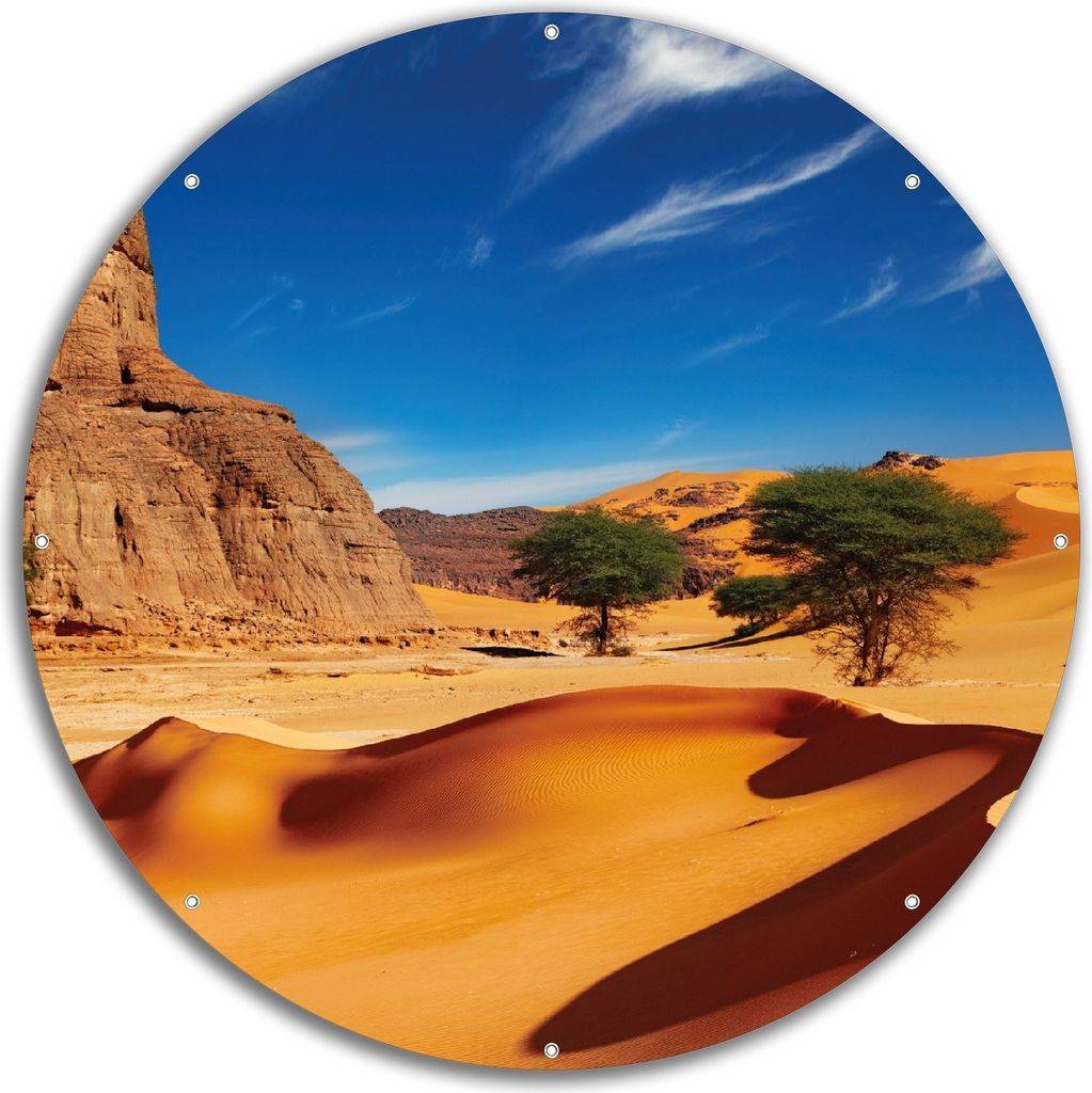 Wallario rundes Outdoor-Poster für Garten oder Balkon, Motiv In der Wüste Sahara, 60 cm Durchmesser