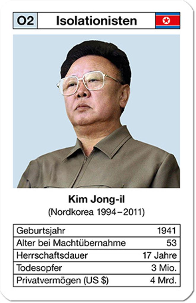 Kartowa gra „Kwartet tyranów II”: Kim Dzong Il, Kaddafi – Zdjęcie produktu 