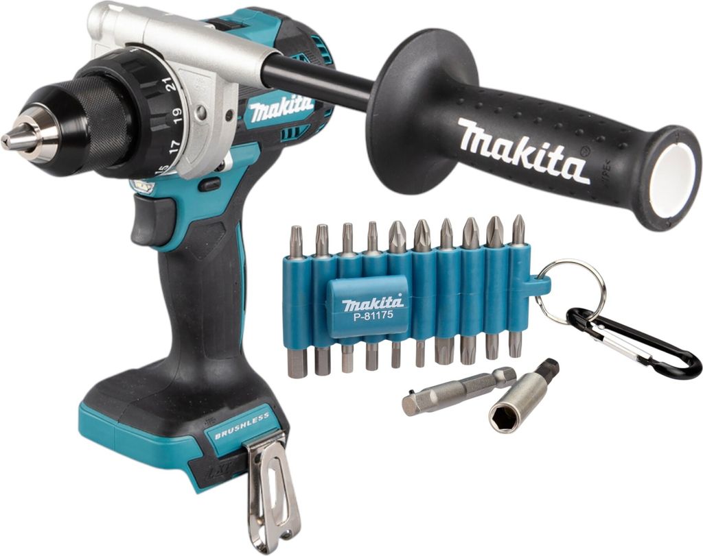 Makita DDF 486 Z Akku Bohrschrauber 18 V 130 Nm Brushless + 22 tlg. Bit Set - ohne Akku, ohne Ladegerät