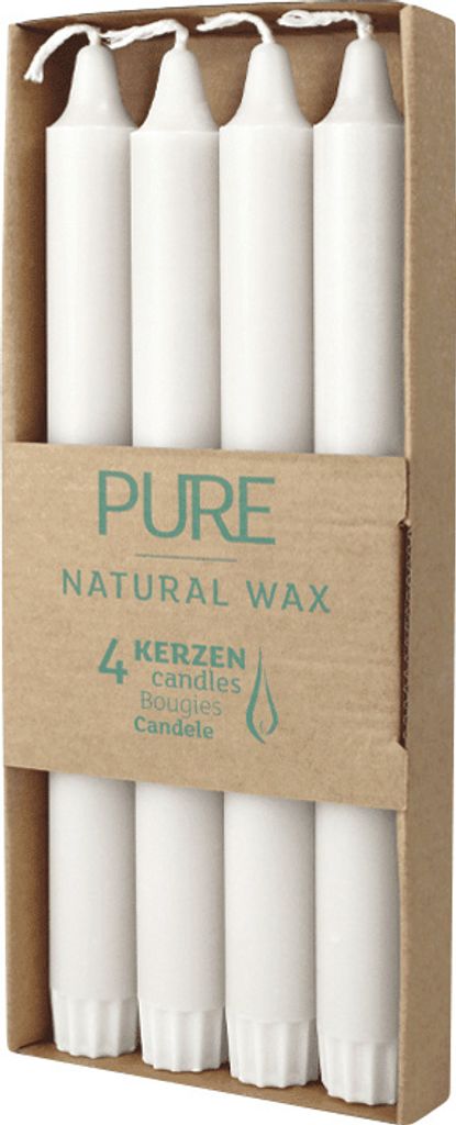 Candela a bastoncino di cera naturale PURE - naturale 4 pz. Immagine del prodotto 