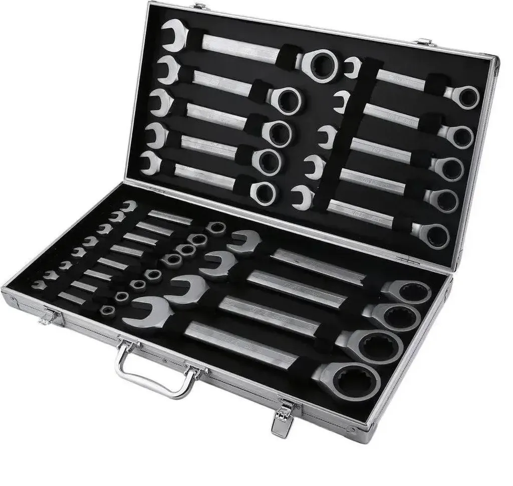Jeu de 22 clés à cliquet avec coffret robuste en acier chrome vanadium