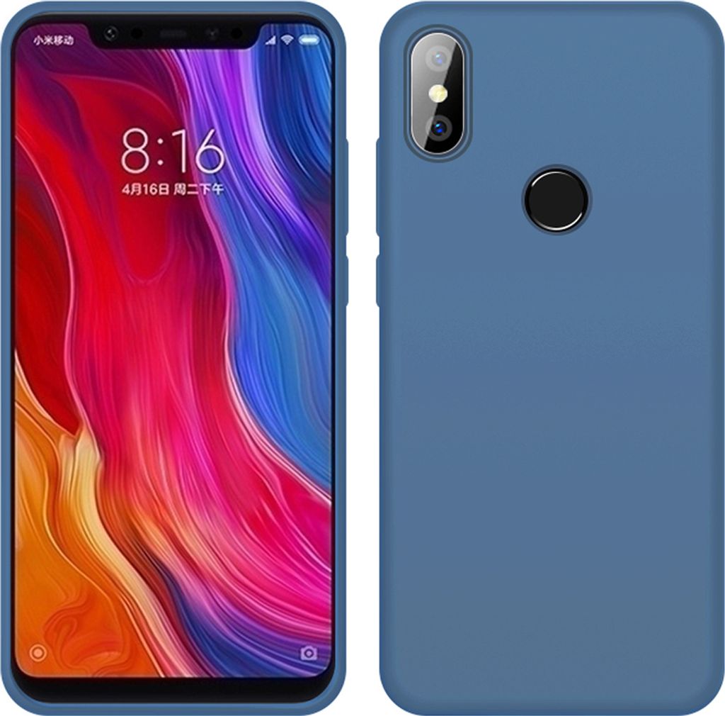 Xiaomi Mi 8 SE Hülle, LaimTop Slim Flüssig Silikon Soft Gel Gummi Stoßfest Kratzfest Schutzhülle für Xiaomi Mi 8 SE Blau