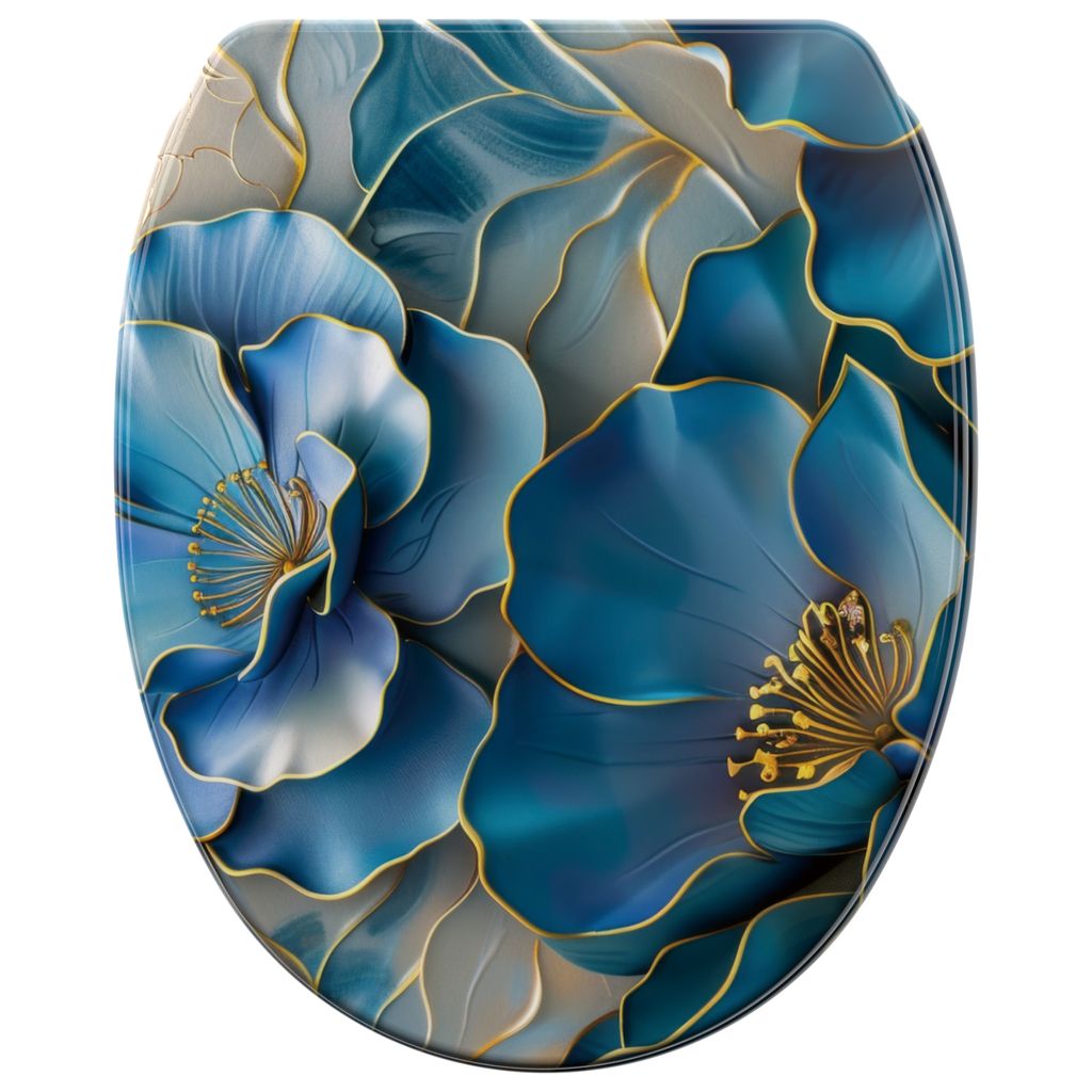 SANILO WC-Sitz mit Absenkautomatik und Schnellverschluss Bluemara, Toilettendeckel direkt vom Hersteller, Klodeckel, Klobrille, WC Deckel, WC Brille