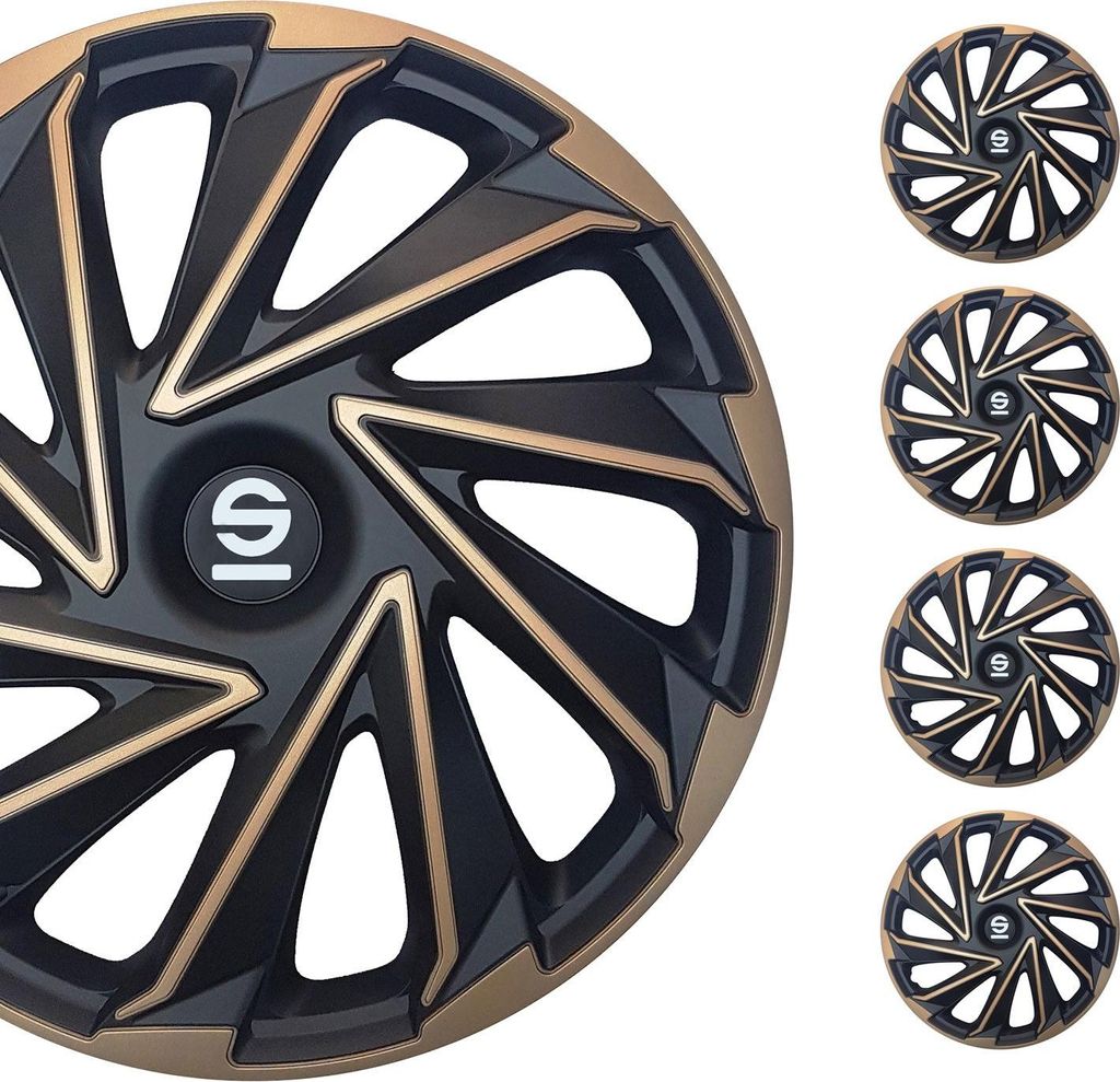 Sparco Radkappen 15 Zoll Varese Gold Schwarz 4tlg Produktbild 
