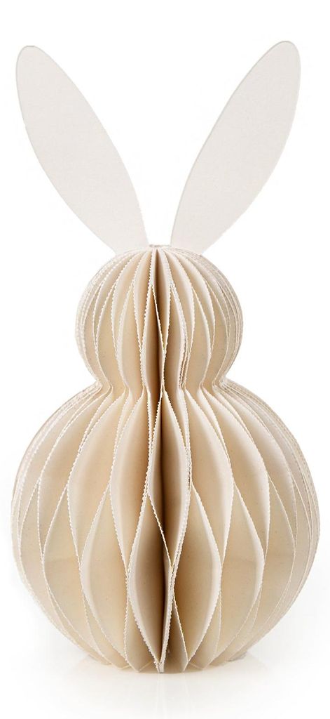 Osterhase aus Papier Honeycomb Waben Hase beige zum Hinstellen modern 20 cm