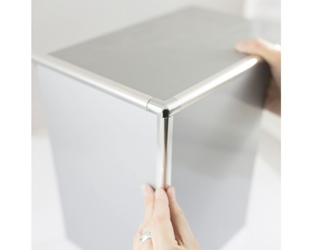 Ecke 3fach Stoß Rückwand rund chromoptik