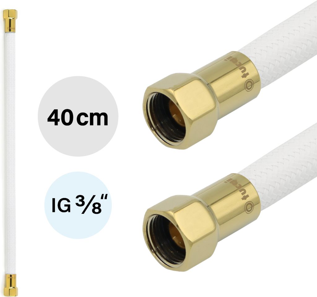 Flexschlauch DN8 3/8"-3/8" 400mm Weiss Gold