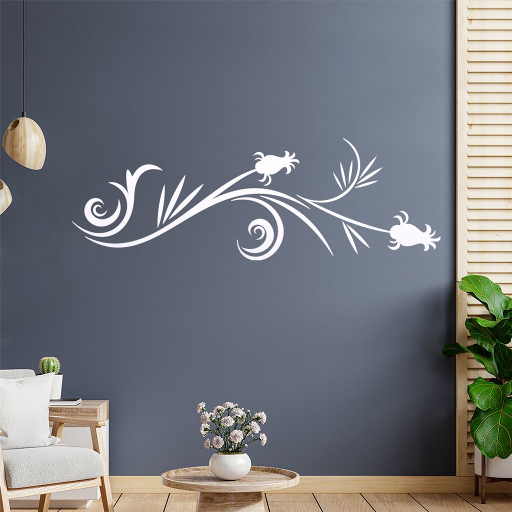 Tribal - Blüten - geschlossen Wandtattoo in 6 Größen - Wandaufkleber Wall Sticker - Dekoration, Küche, Wohnzimmer, Schlafzimmer, Badezimmer