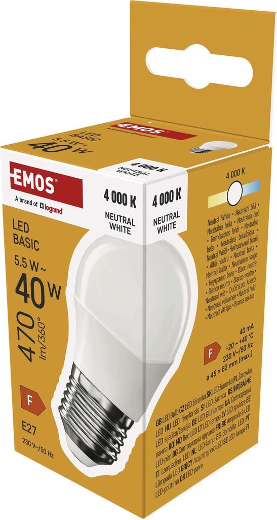 EMOS LED žárovka Mini Globe, 5,5W náhrada za 40W žárovku, Obrázek produktu 1
