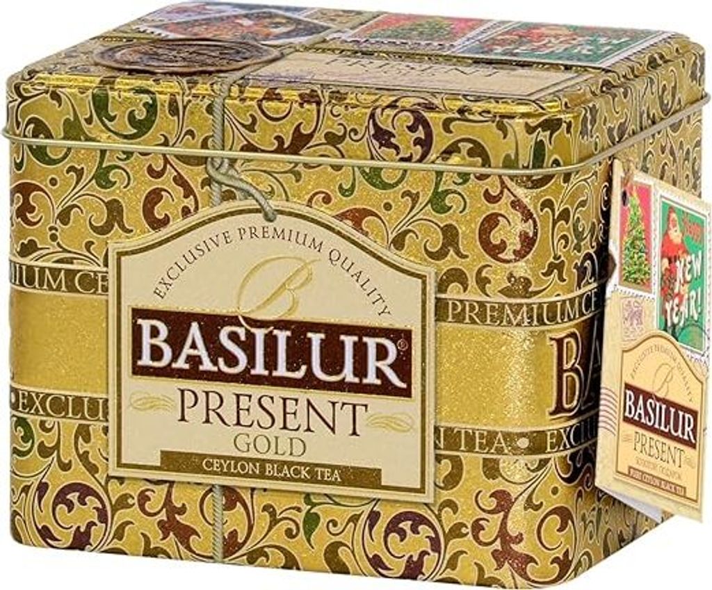 BASILUR Present Gold Schwarzer Tee Dose 100g