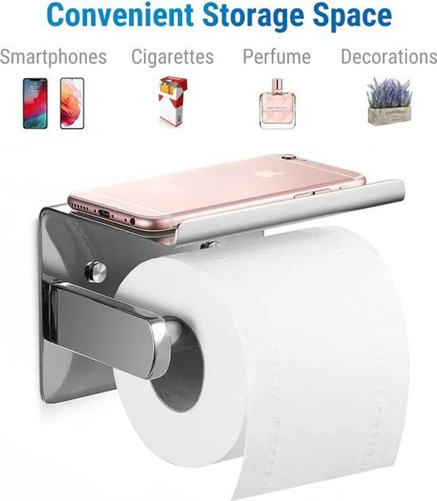 Porte-rouleau grande capacité en acier inoxydable mural robuste