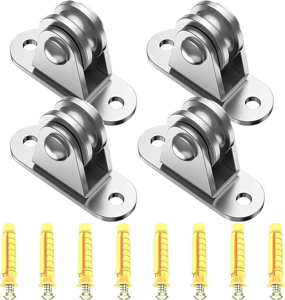 Satz aus 4 Metallrollen, 6 mm – Doppellager – Kohlenstoffstahl – Seilführung