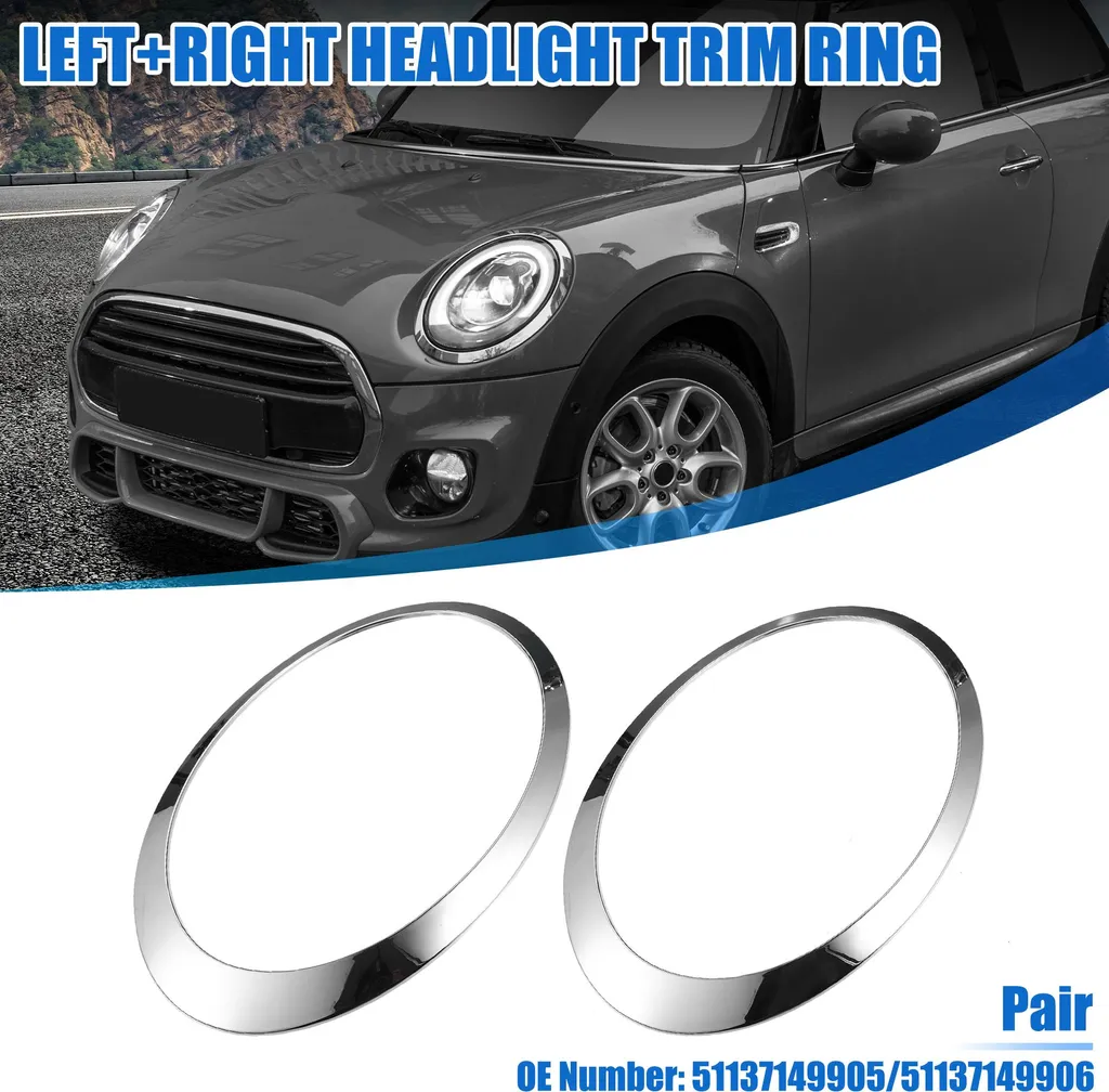 Anneaux de Finition de Phare Chrome pour Mini One et Cooper - 2 Pièces