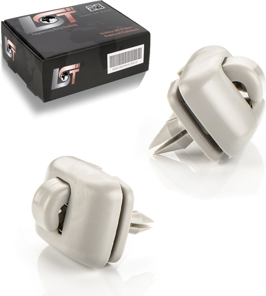 2x Sonnenblendenhalter Clips grau mit Abdeckung für Audi A1 A5 Q2 Q5 Seat Exeo