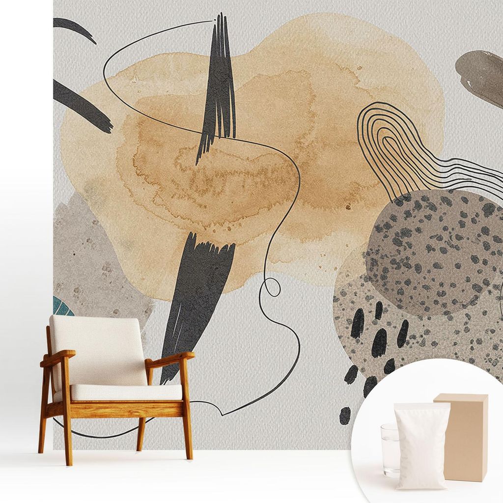 Fototapete - 250x250 cm - Tapete - Wandtapete - Wandbilder - Dekofolie - Tapete Folie - Wand - Dekoration - Wohnzimmer - Abstrakte Komposition