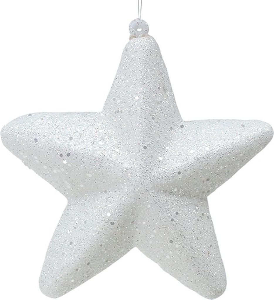 Dekorationsstern mit Glimmer zum Aufhängen für Weihnachtsdeko