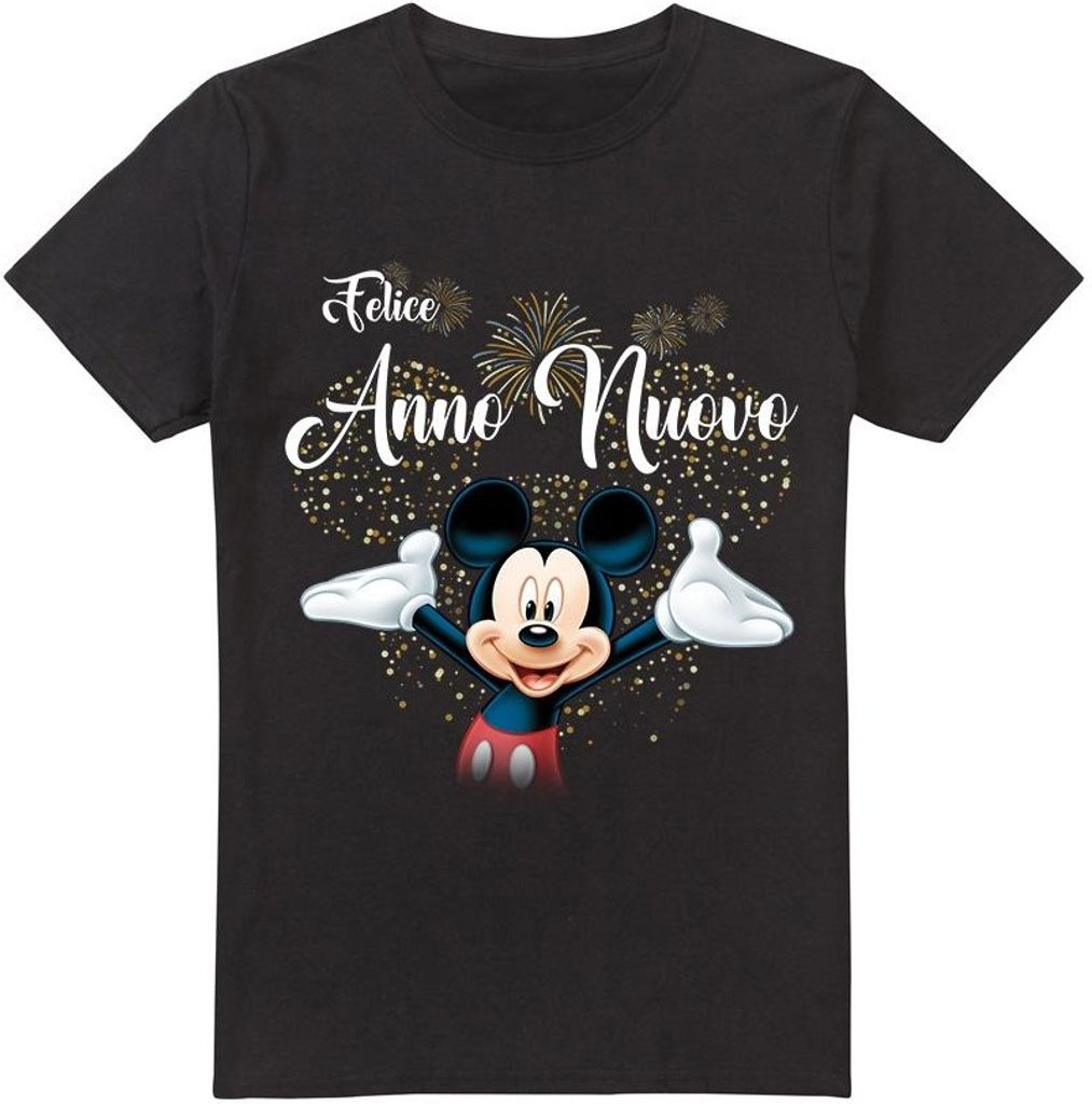 Disney - "Italian" T-Shirt für Herren - Neujahr TV4049 (XXL) (Schwarz)
