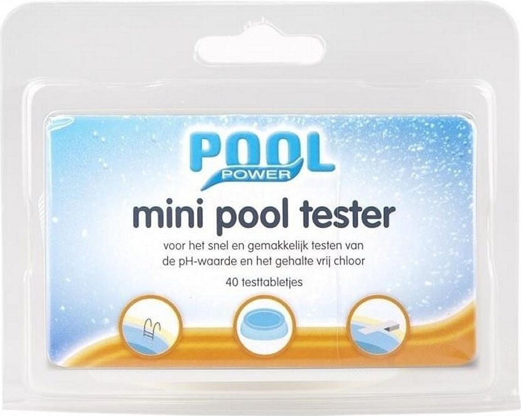 Pool Power Mini Pool Tester, Wasser-Testkit, pH, Karton mit Aufhänger