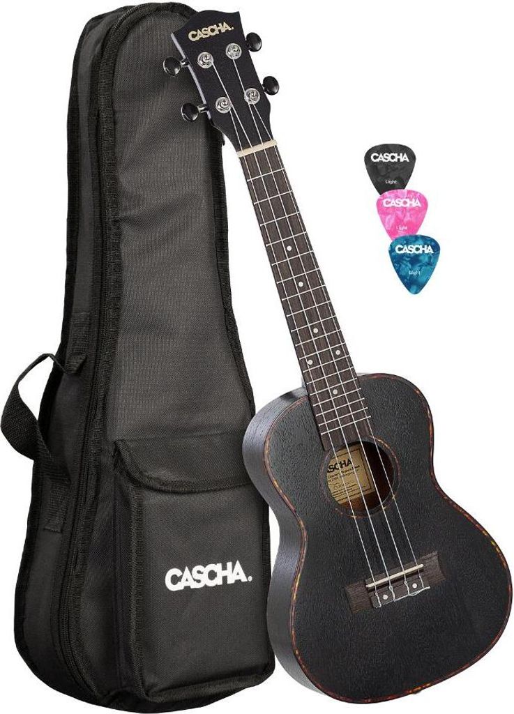Cascha HH 2300 Premium Black Konzert-Ukulele