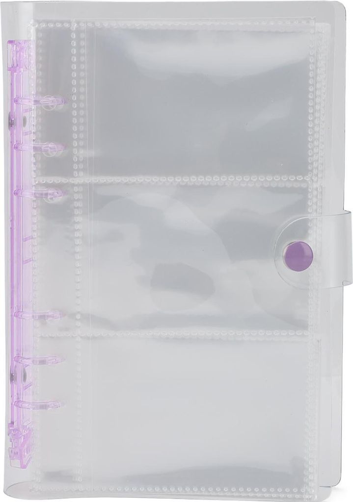 120 Taschen Fotoalbum Photokard Binder Memory Book Game Cards Halter Kartensammler für Reisen transparent lila