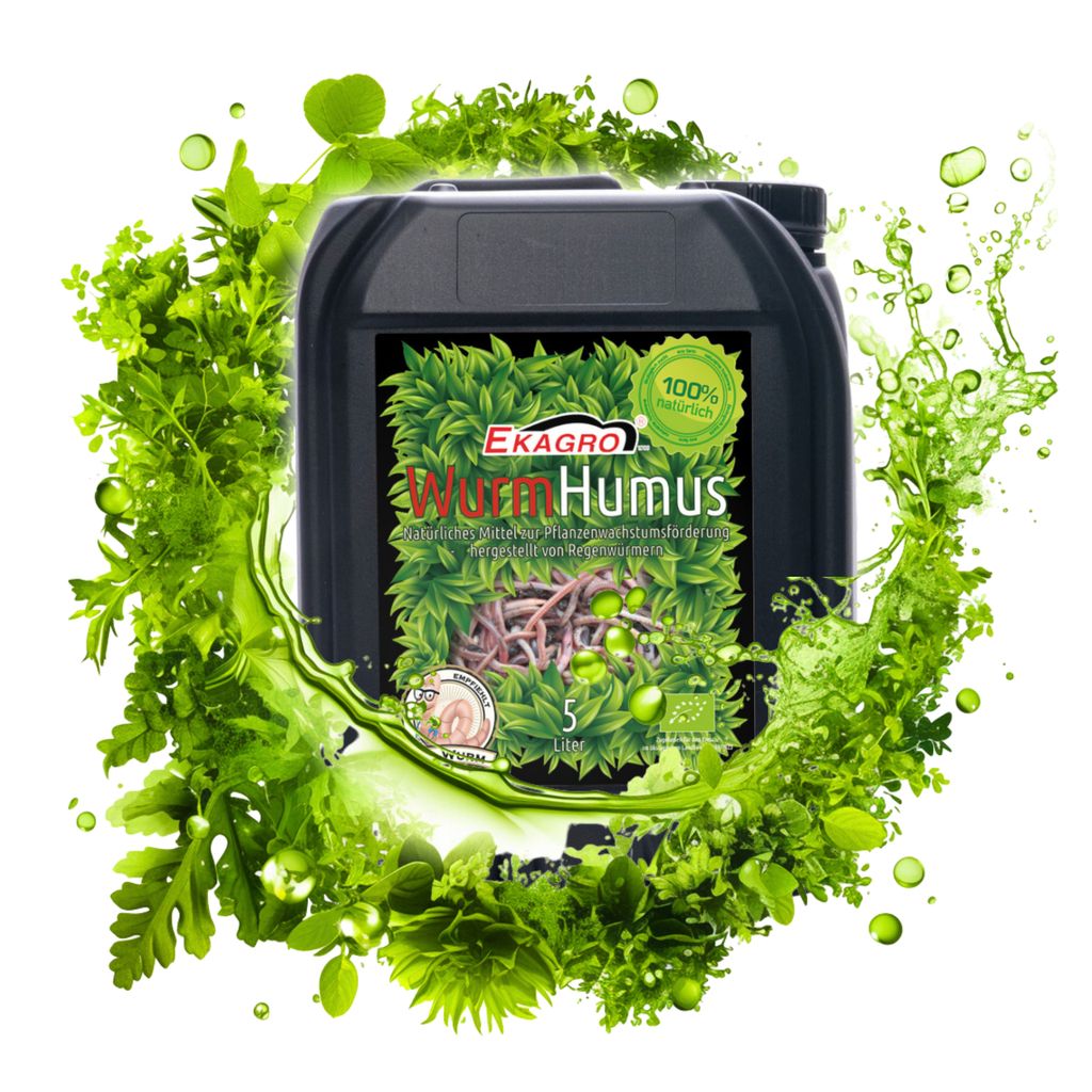 EKAGRO | 5 Liter Flüssigdünger, Natürlichen Dünger, Düngemittel für Pflanzen und Blumen, WurmHumus
