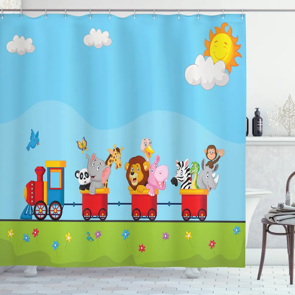 Tenda Doccia ABAKUHAUS 175x240 Antimuffa Cartoon Sun | Acquista Ora
