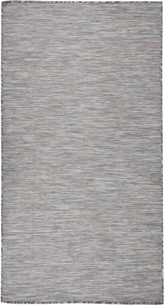 Eleganten-Stil Outdoor-Teppich Flachgewebe 80x150 cm Braun und Blau DE38813