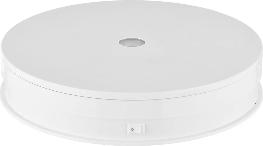 Support de présentation rotatif électrique 360° blanc LED 25 cm - 4
