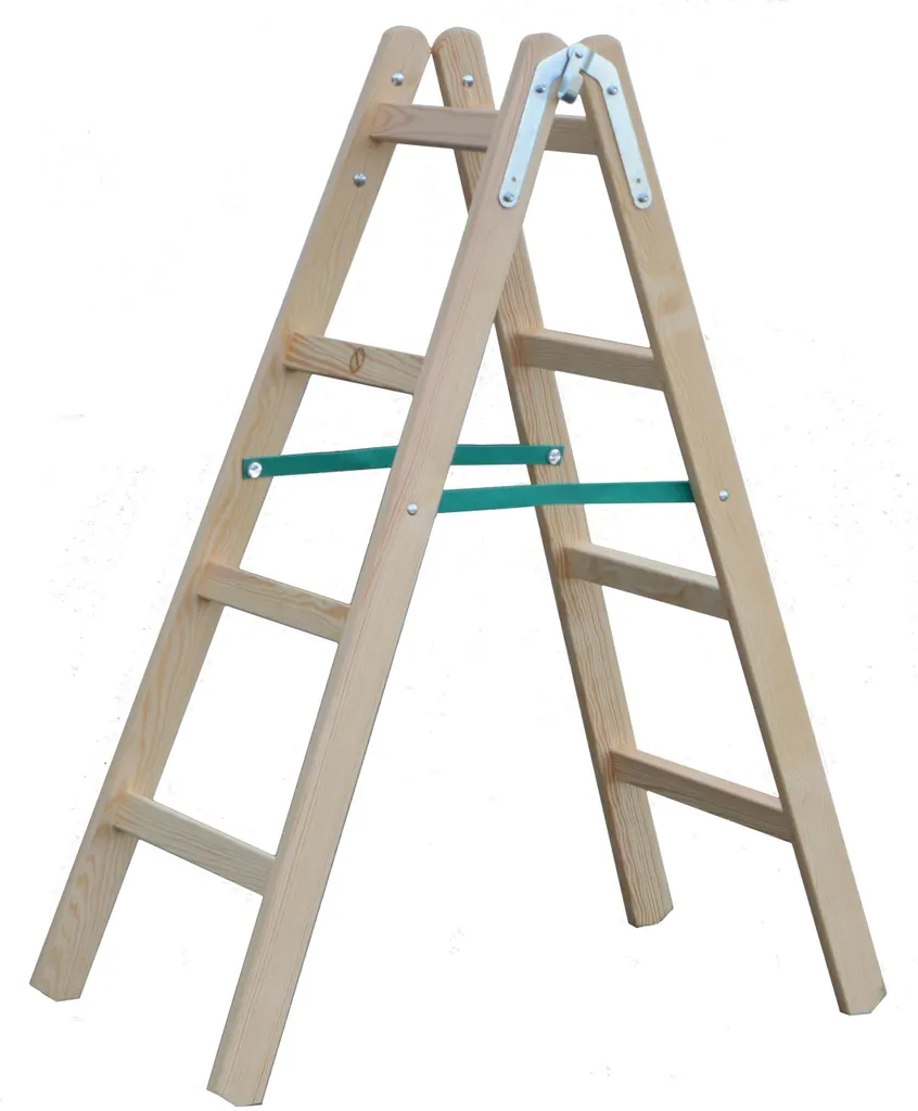 Paire de tréteaux de peintre en bois avec 4 échelons hauteur standard